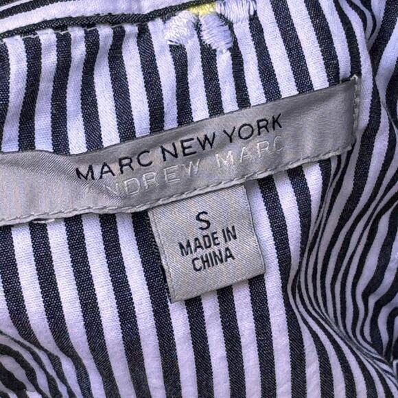 Marc New York Andrew Marc 3/4 Sleeve Button-Down Striped Daisy’s Women’s Small - Picture 8 of 9